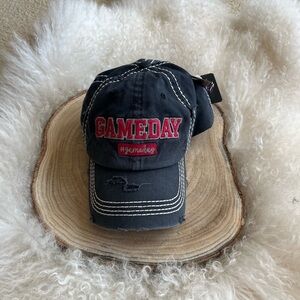 Charcoal Gameday Cap with Red Embroidery